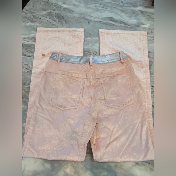 MYMOMENT Spain Blush Pink Corduroy Pants with Metallic Trim EU 38 / US 6 - Picture 9 of 12